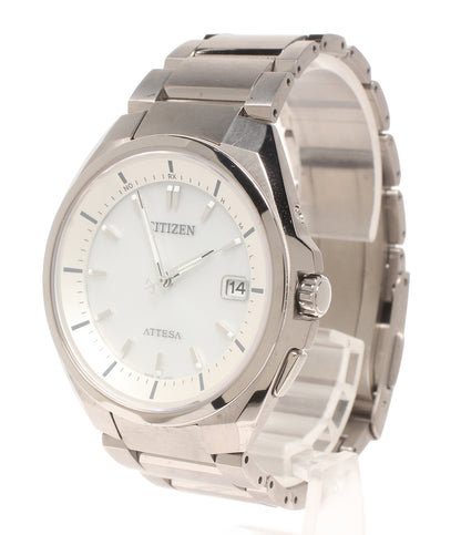 美品 CITIZEN 腕時計 電波ソーラー アテッサ ATTESA ソーラー シルバー H110-T016308 メンズ シチズン