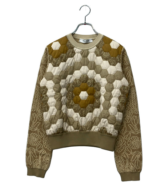 MAX MARA スウェットシャツ パターンコットン ヘキサゴン柄 切替ニット タグ付き 11-36-13718 レディース SIZE S マックスマーラ