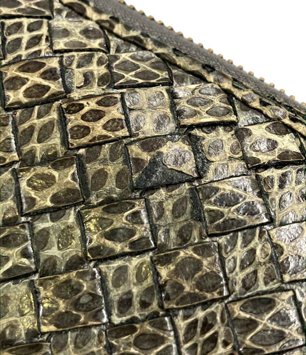 BOTTEGA VENETA ラウンドファスナー長財布 パイソン イントレチャート レディース ボッテガ・ヴェネタ