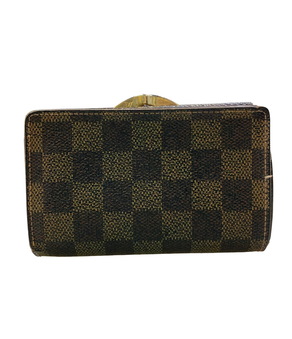 LOUIS VUITTON 二つ折り財布 がま口 ポルトフォイユ ヴィエノワ ダミエ エベヌ N61674 レディース ルイ・ヴィトン