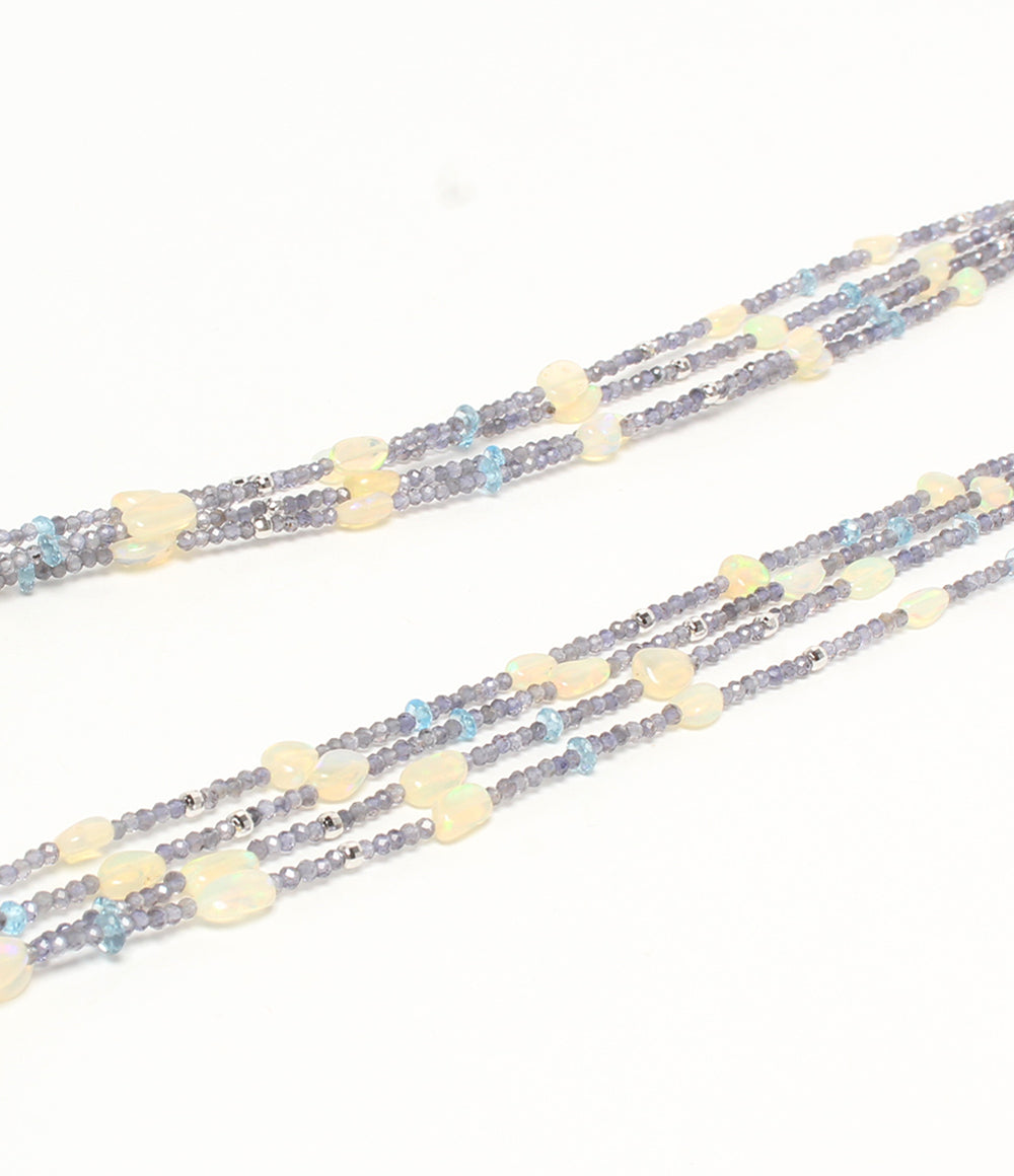 美品 De Couleurs ネックレス オパール ブルートパーズ アイオライト レディース ドゥ クルール