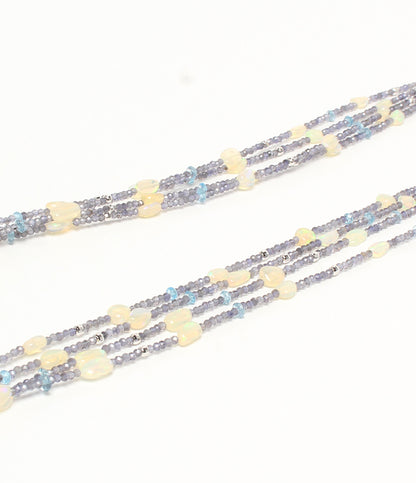 美品 De Couleurs ネックレス オパール ブルートパーズ アイオライト レディース ドゥ クルール