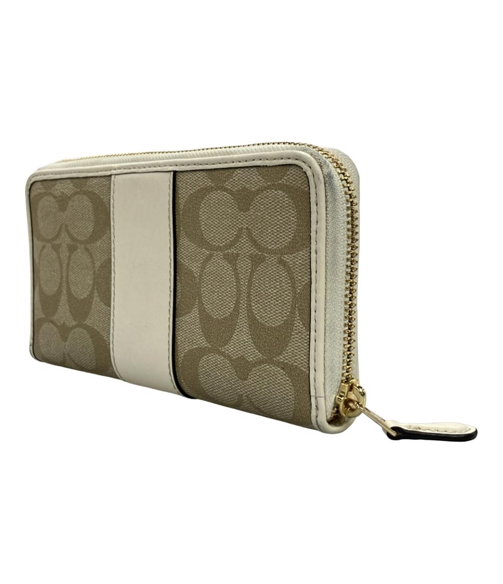 コーチ ラウンドファスナー長財布 シグネチャー レディース COACH