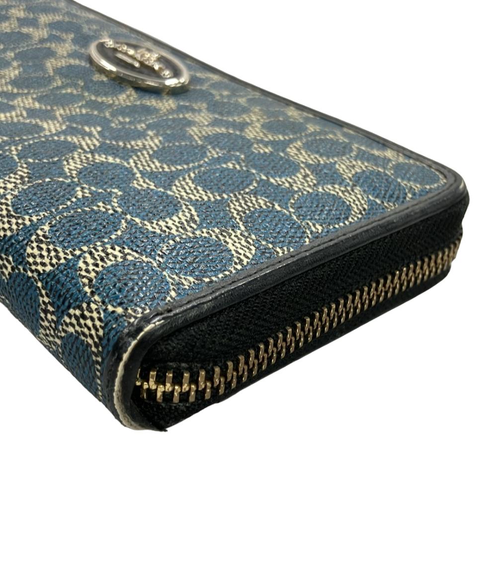 COACH ラウンドファスナー長財布 ミニシグネチャー 52456 レディース コーチ