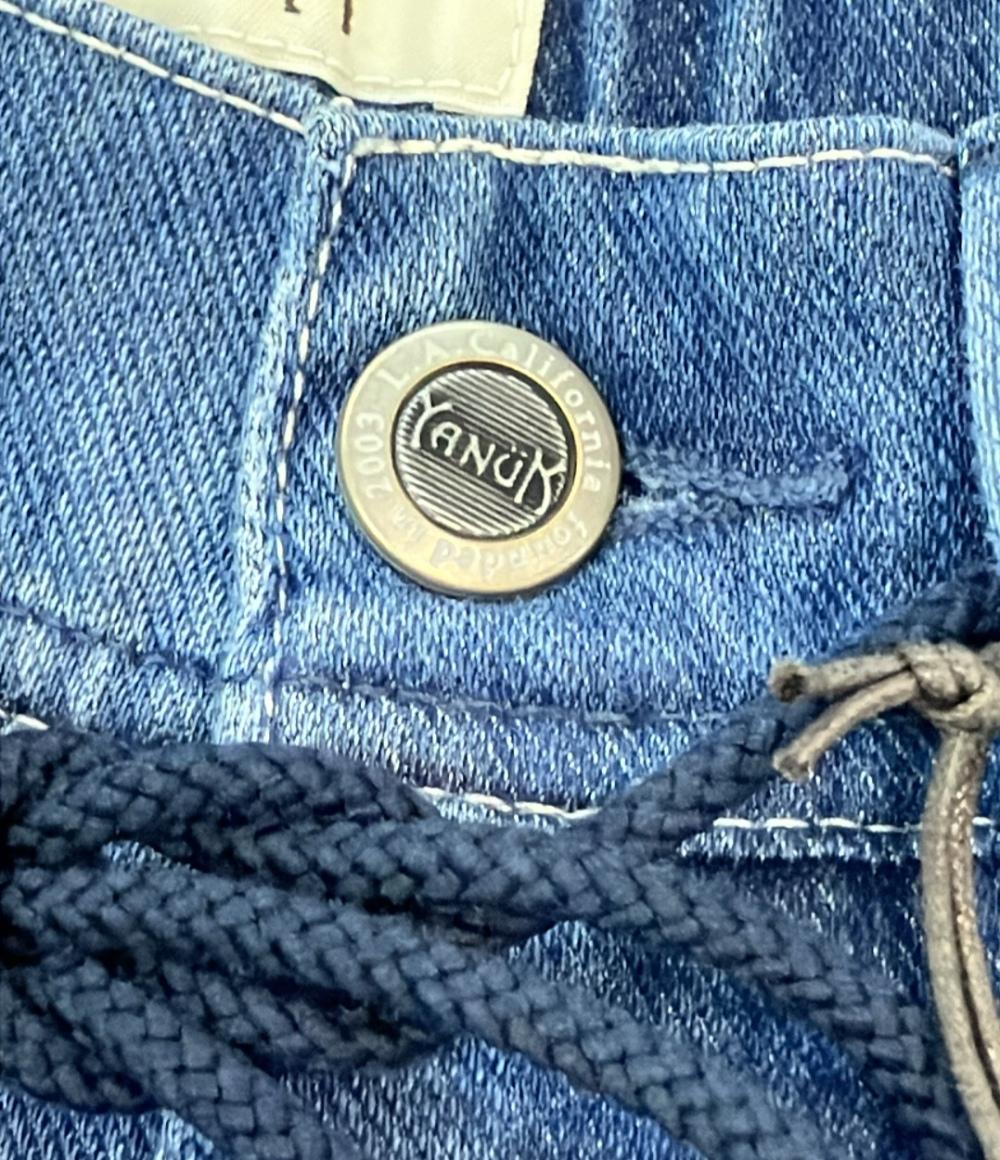 美品 ヤヌーク テーパードパンツ タックテーパード DENIT 57131101 レディース SIZE XS YANUK