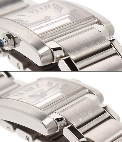 美品 Cartier 腕時計 タンク フランセーズSM クオーツ ホワイト W51008Q3 レディース カルティエ