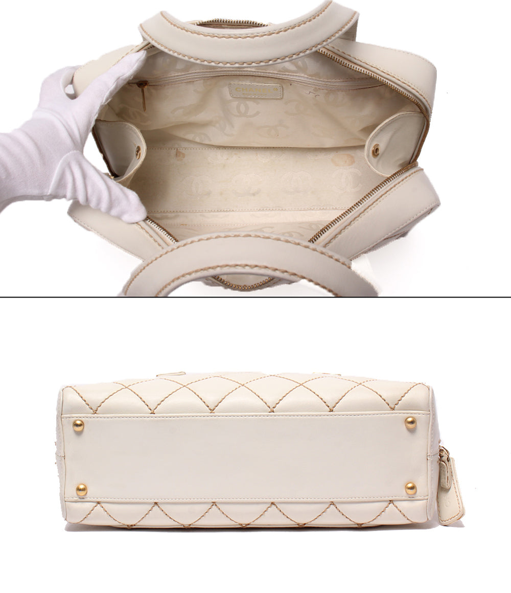 CHANEL ハンドバッグ ゴールド金具 8番台 ワイルドステッチ レディース