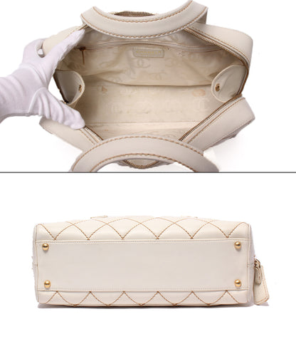 CHANEL ハンドバッグ ゴールド金具 8番台 ワイルドステッチ レディース シャネル