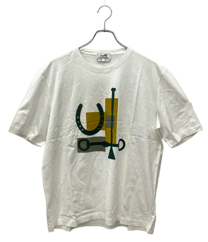 美品 HERMES 半袖Tシャツ 馬具プリント エッグバッド ウィップ メンズ SIZE XL エルメス