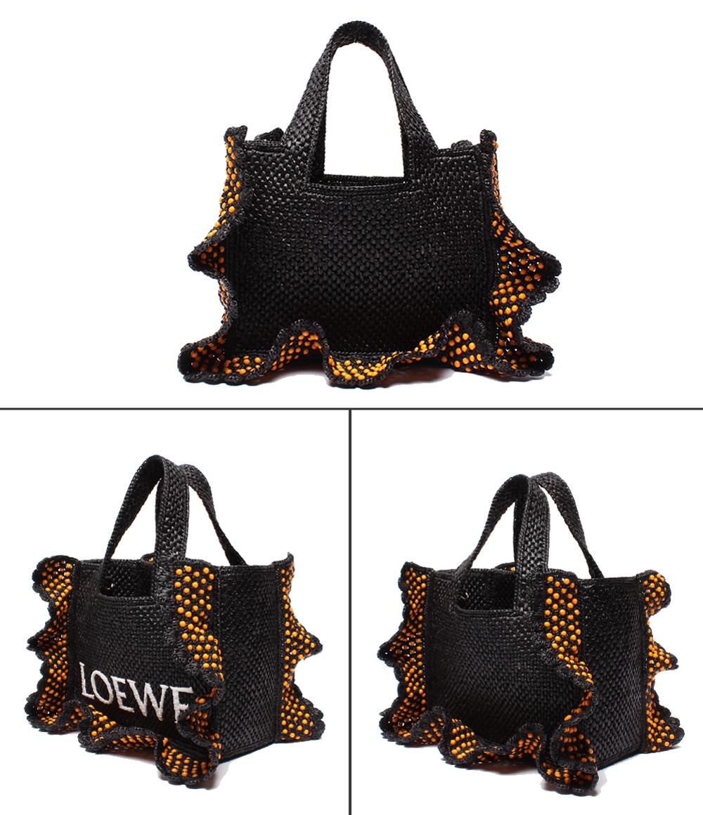 美品 ロエベ 2way ハンドバッグ ショルダーバッグ 斜め掛け ラフィア
