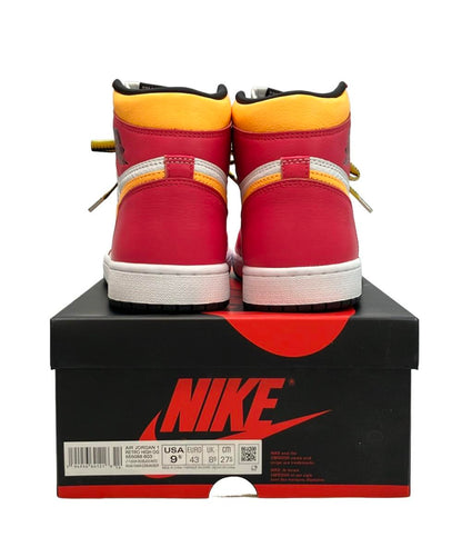 美品 Air Jordan NIKE ハイカットスニーカー ライト フュージョンレッド エアジョーダン1 レトロ ハイ OG 555088-603 メンズ SIZE 27.5 (L)