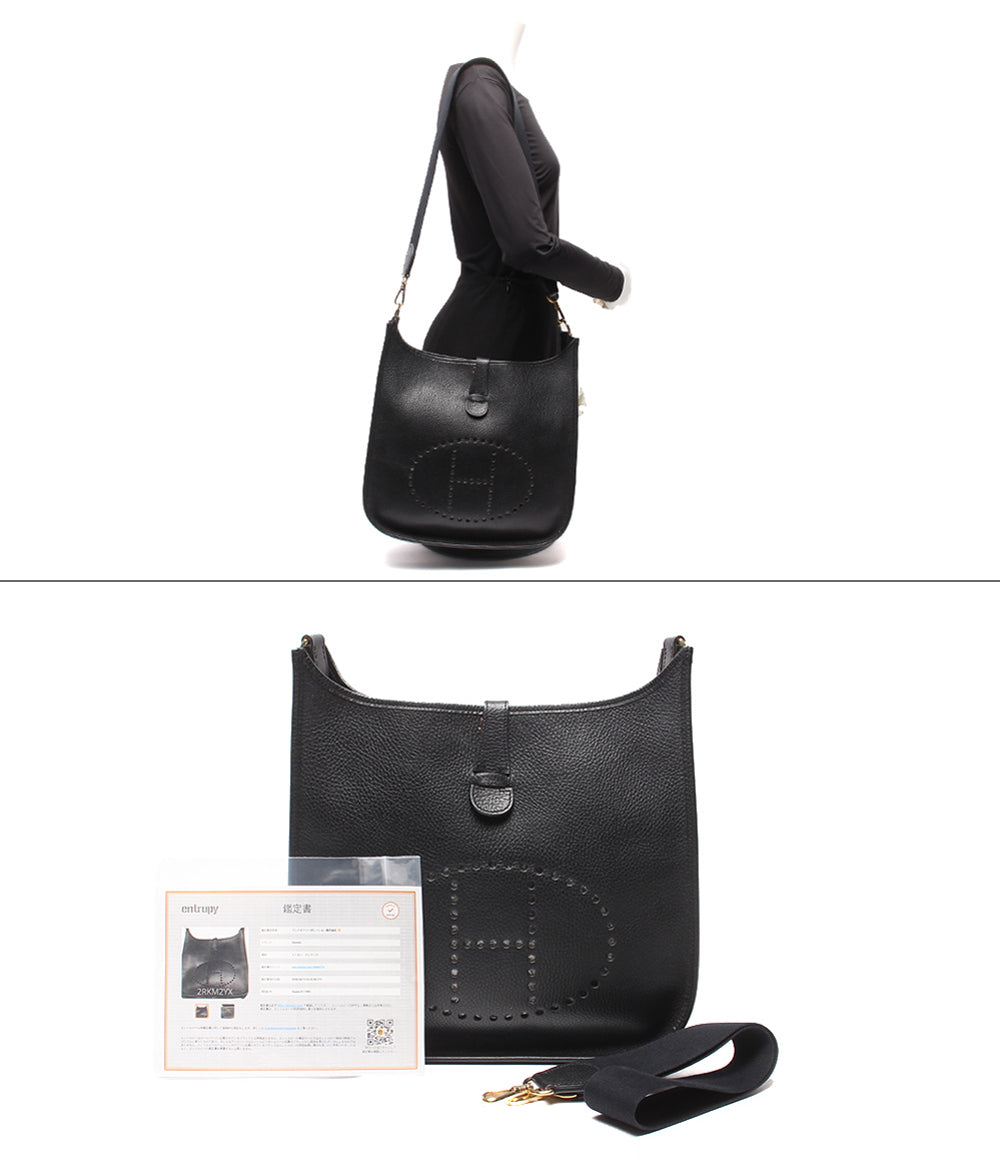 HERMES ショルダーバッグ 肩掛け □B刻印 ゴールド金具 エブリンGM