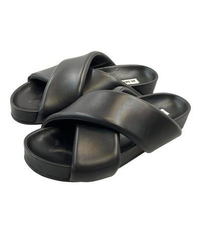 JIL SANDER スライドサンダル クロスストラップ レザー メンズ SIZE 42 27(cm) ジルサンダー