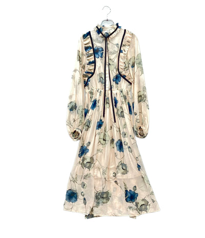 Sov. 長袖ワンピース フラワープリント レディース SIZE 36 (S) ソブ