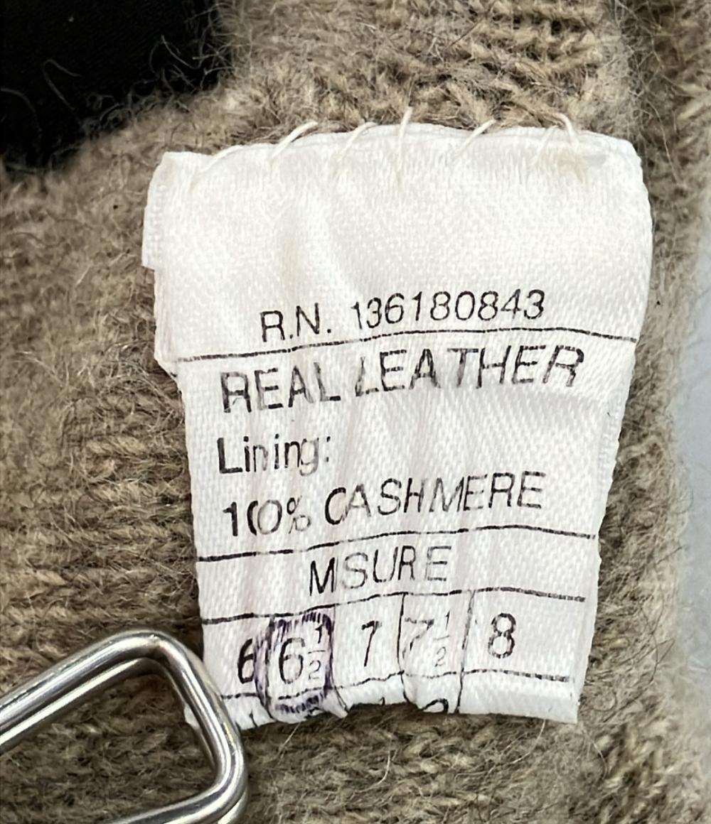 サルヴァトーレフェラガモ レザー手袋 カシミヤ100% レディース Salvatore Ferragamo