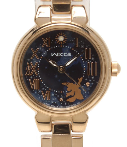 美品 CITIZEN 腕時計 ディズニー ファンタジア ウィッカ wicca ソーラー ネイビー系 E031-A15TB07 レディース シチズン