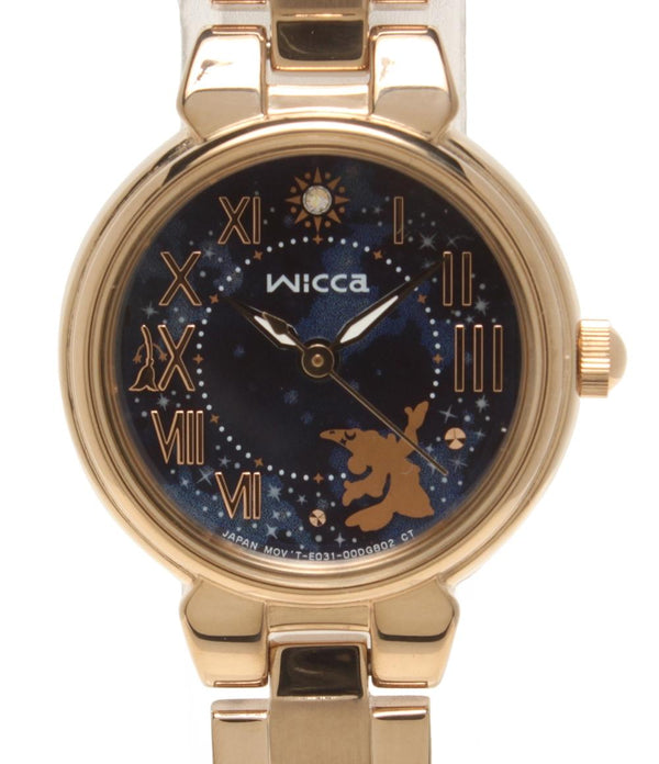 美品 CITIZEN 腕時計 ディズニー ファンタジア ウィッカ wicca ソーラー ネイビー系 E031-A15TB07 レディース シチズン
