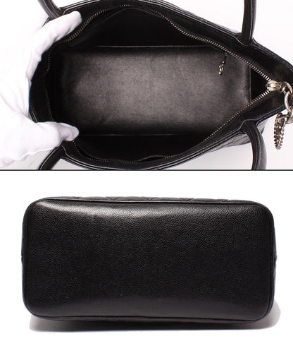 CHANEL ハンドバッグ トートバッグ マトラッセ キャビアスキン 復刻トート ココマーク シルバー金具 6番台 A01804 レディース シャネル