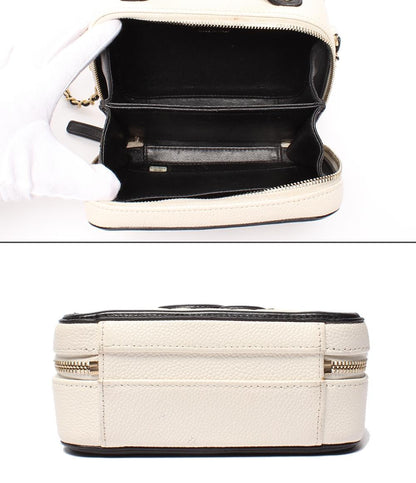 CHANEL チェーンショルダーバッグ バニティバッグ  斜め掛け ゴールド金具 キャビアスキン マトラッセ ココマーク CCフィリグリー A93342 レディース