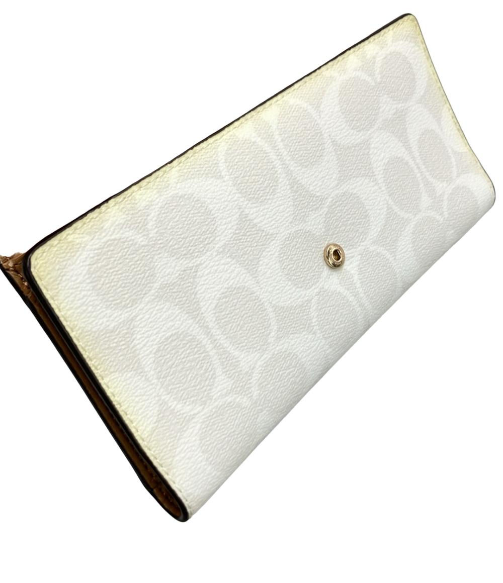 COACH 三つ折り長財布 PVC レザー シグネチャー 88024 レディース