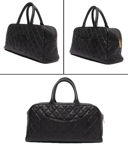 訳あり CHANEL ハンドバッグ ミニボストンバッグ 8番台 キャビアスキン レディース シャネル