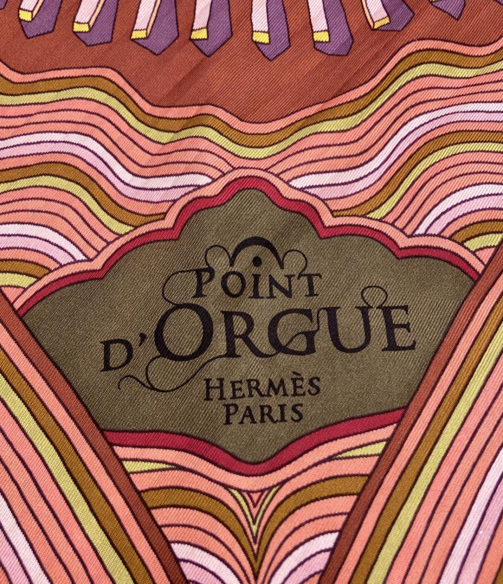 HERMES エルメス スカーフ シルク100% カレ90 プリーツ加工 POiNT D' ORGUE レディース エルメス