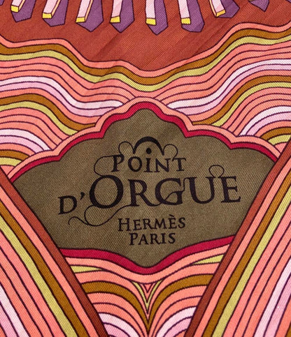HERMES エルメス スカーフ シルク100% カレ90 プリーツ加工 POiNT D' ORGUE レディース エルメス