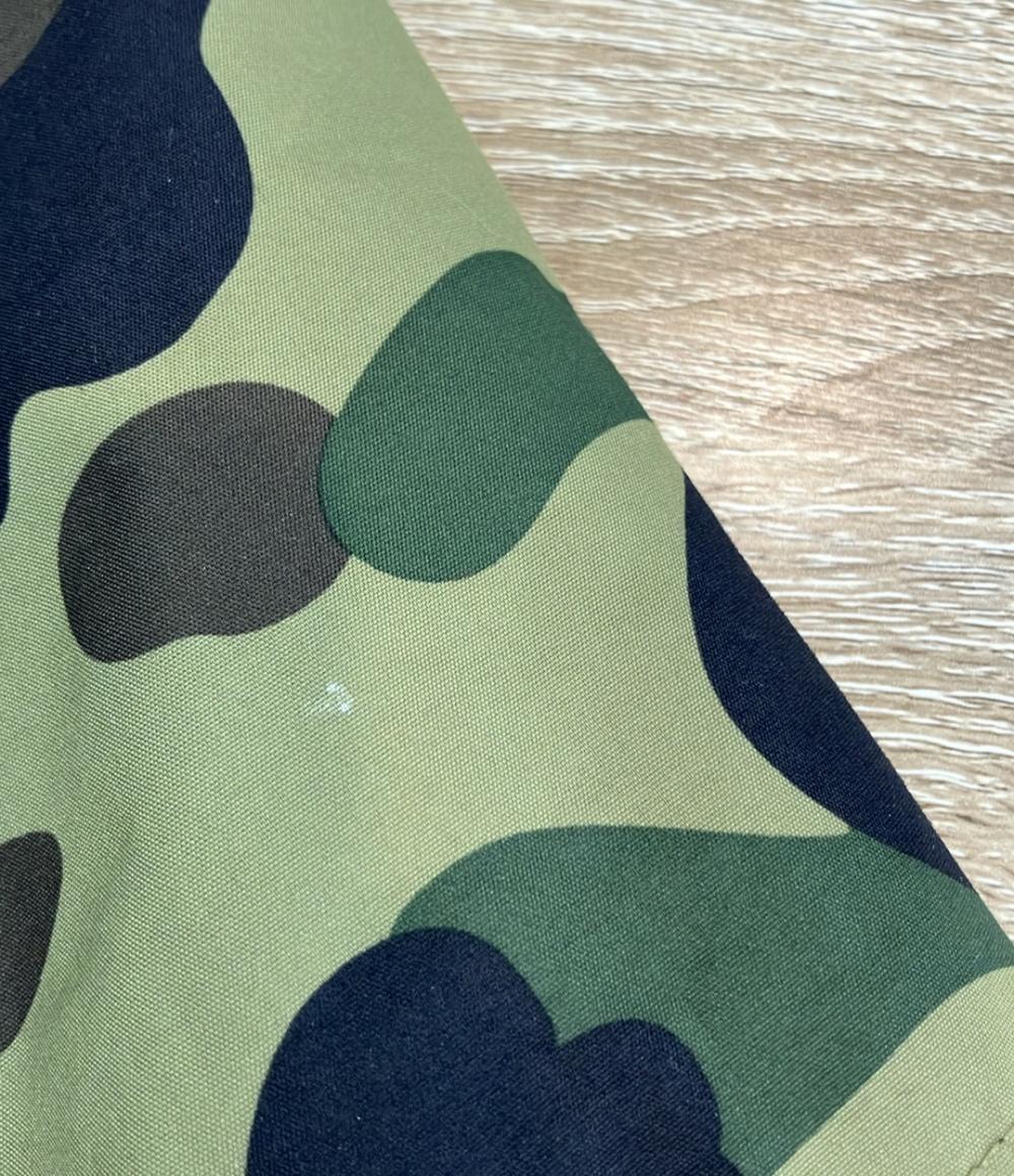 A BATHING APE ナイロンジャケット カモフラージュ柄 ブラック 猿顔ロゴ リバーシブル 17SS 1ST CAMO HOODIE JACKET 001LJD801002X メンズ SIZE M