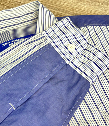 JUNYA WATANABE MAN 長袖シャツ 異素材切替 ストライプ柄 WP-B015 メンズ SIZE M ジュンヤワタナベマン