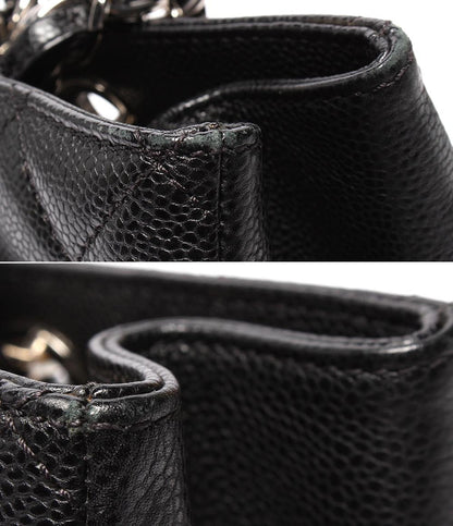 CHANEL チェーントートバッグ グランドショッピング GST シルバー金具 キャビアスキン マトラッセ レディース シャネル