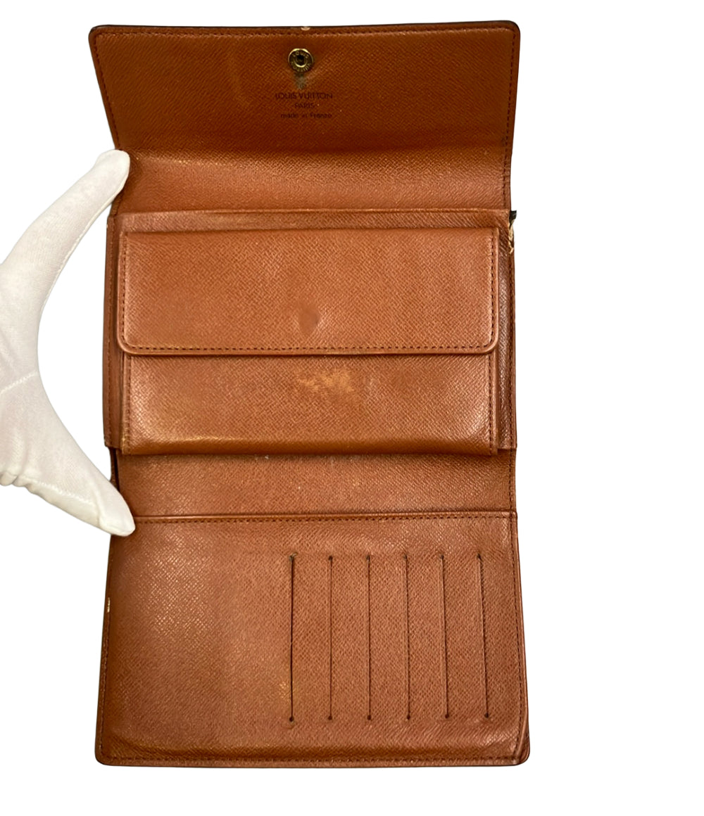 訳あり LOUIS VUITTON 三つ折り財布 ポルトトレゾール エテュイ パピエ モノグラム M61202 レディース メンズ ルイ・ヴィトン