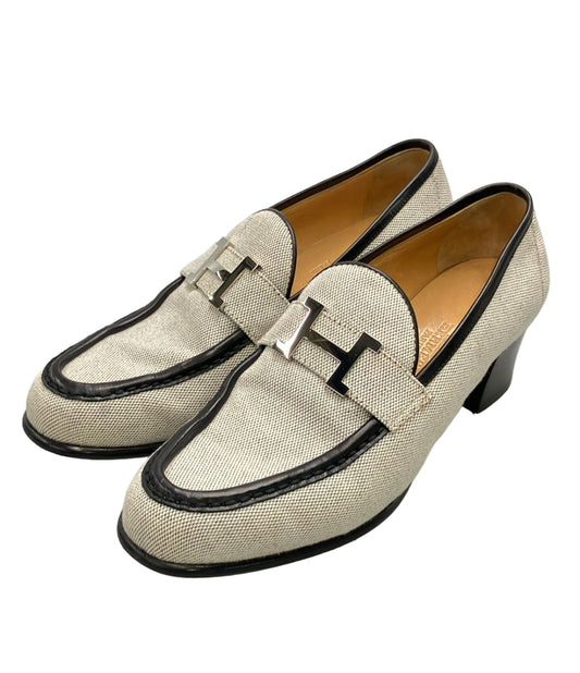 HERMES コンスタンス キャンバス ローファー レディース SIZE 37.5 (25cm) エルメス