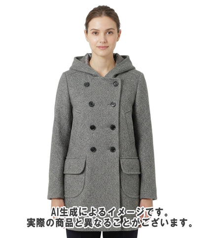 PRADA ウール フーデッド ピーコート 88747 レディース SIZE 42 プラダ