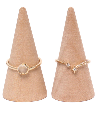 美品 STAR JEWELRY リング 指輪 K10 ムーンストーン ムーンモチーフ ホワイトトパーズ スターモチーフ 2点セット レディース SIZE 13号