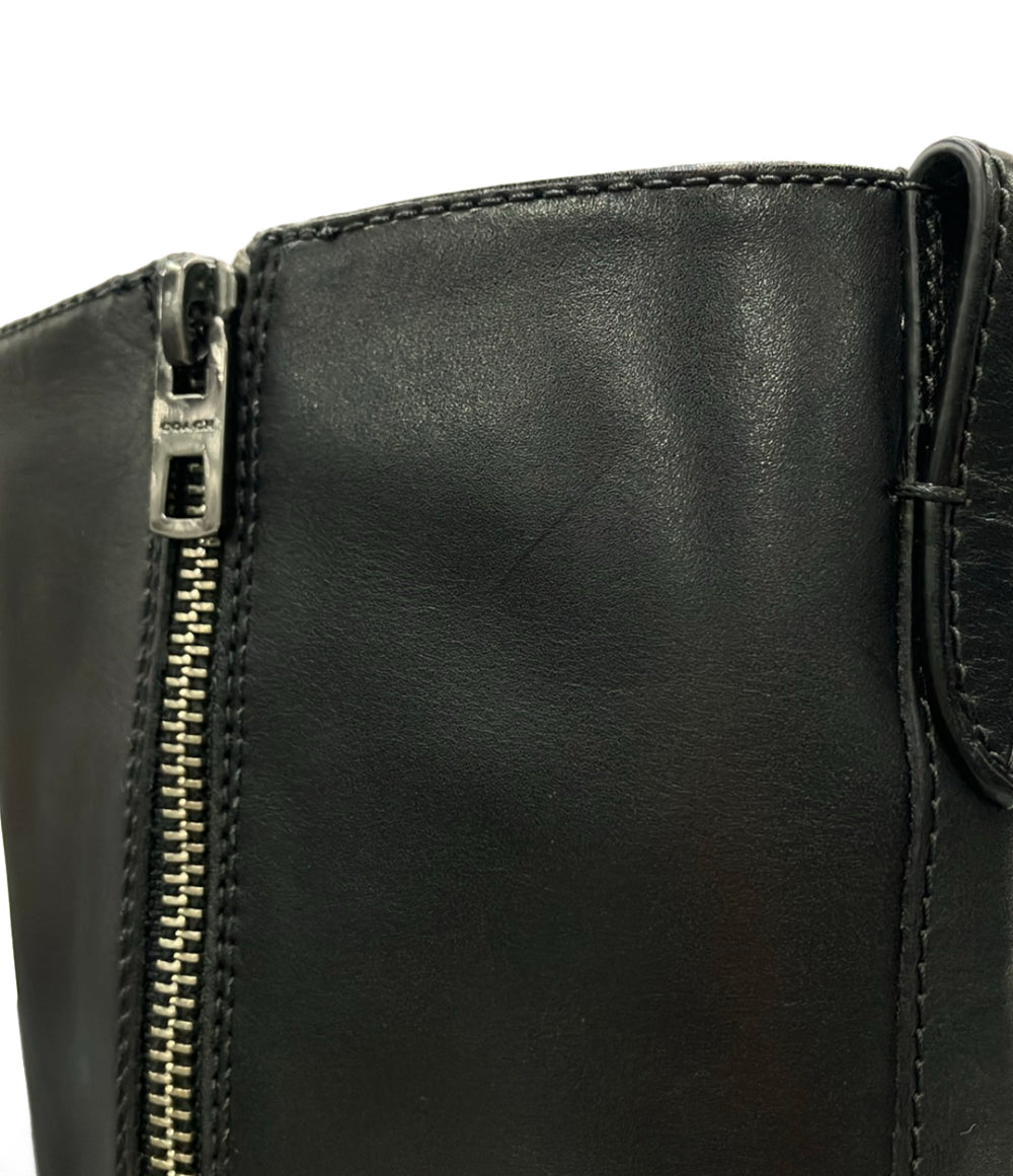 訳あり COACH サイドジップロングブーツ TURNLOCK RDG BT ITL FG1012 レディース SIZE 36.5 コーチ