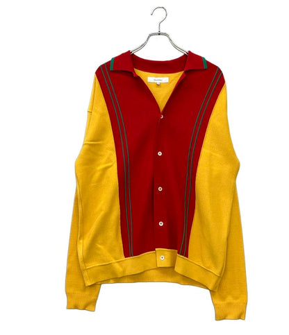 SASQUATCHfabrix. 長袖カーディガン イエロー レッド ストリート 21SS-knn-001 メンズ SIZE Large (L) サスクワァッチファブリックス