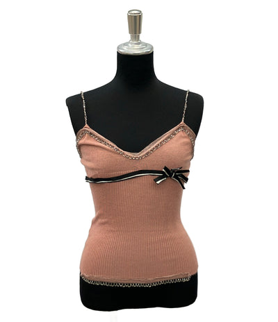 PRADA ビジューキャミソール カシミヤ シルク レディース SIZE 40 (S) プラダ