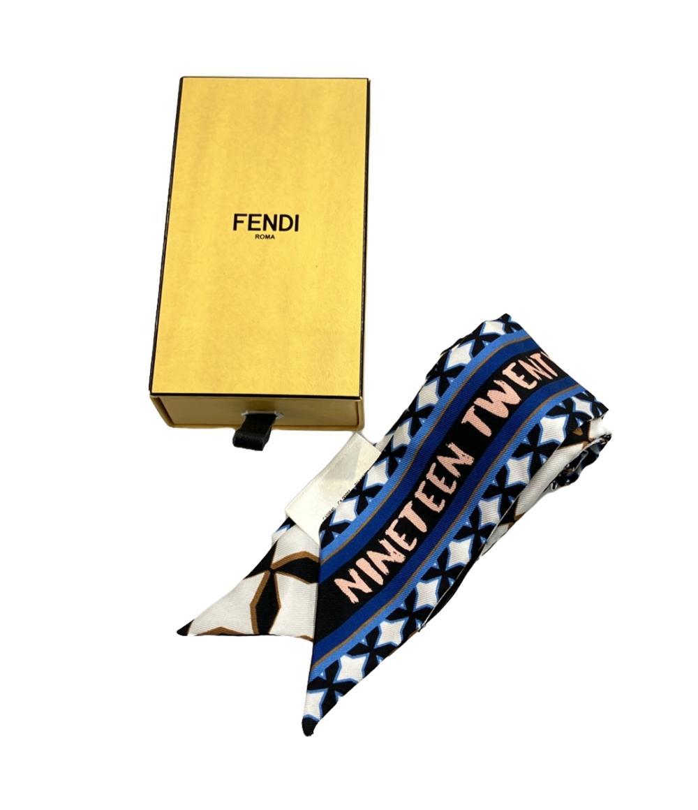 フェンディ ツイリースカーフ シルク100% 総柄 レディース FENDI