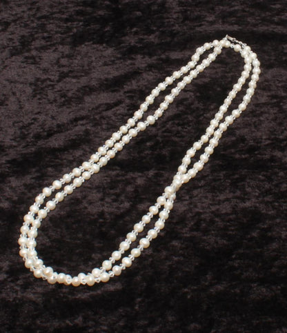 美品 ロングネックレス SV925 淡水パール 5-6mm レディース