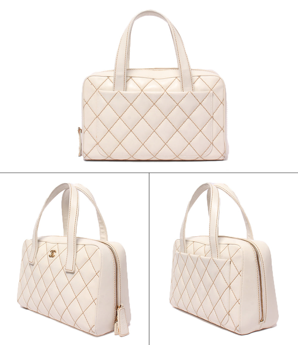 CHANEL ハンドバッグ ゴールド金具 8番台 ワイルドステッチ レディース