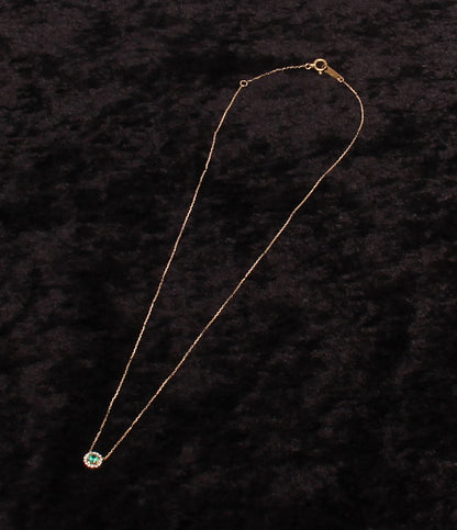 美品 VENDOME AOYAMA ネックレス K18 エメラルド ダイヤ 0,04ct レディース ヴァンドームアオヤマ