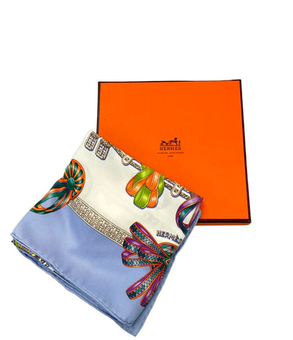 HERMES スカーフ カレ70 シルク 100% LES RUBANS DU CHEVAL レディース エルメス