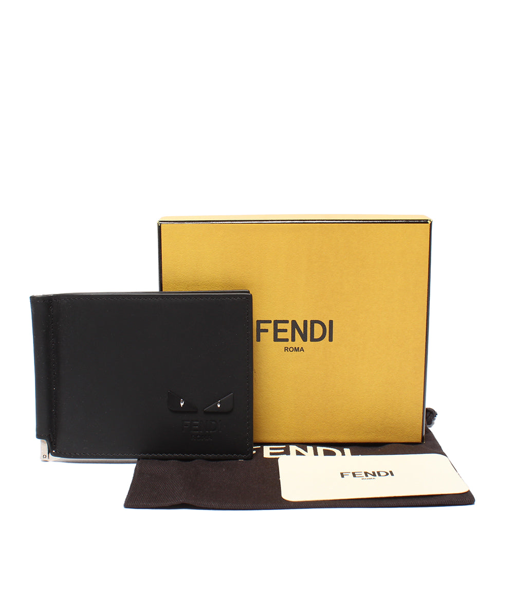 美品 FENDI 二つ折り財布 マネークリップ モンスター バグズ アイ メンズ フェンディ