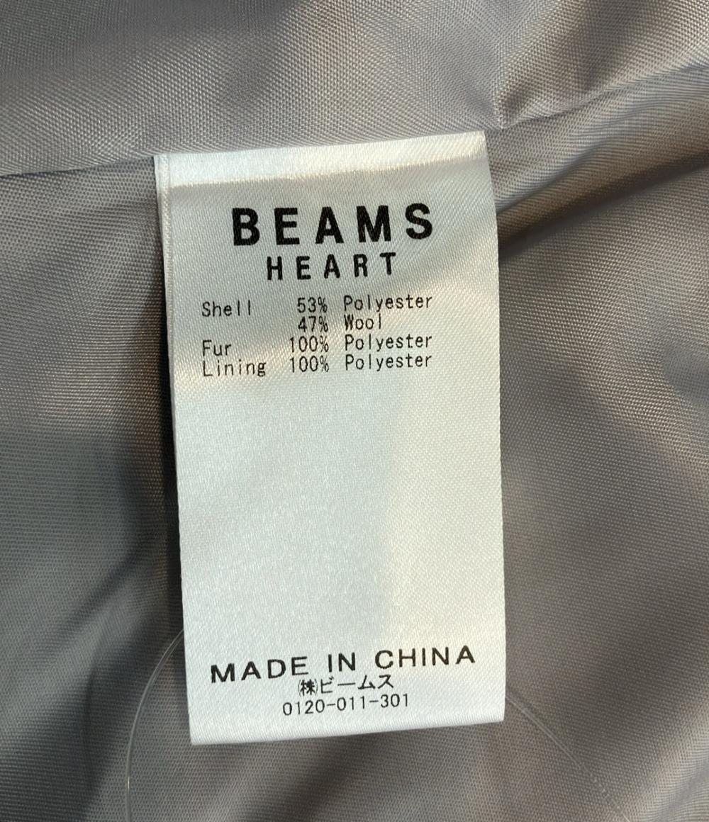 美品 ビームスハート ノーカラーコート レディース SIZE M BEAMS HEART