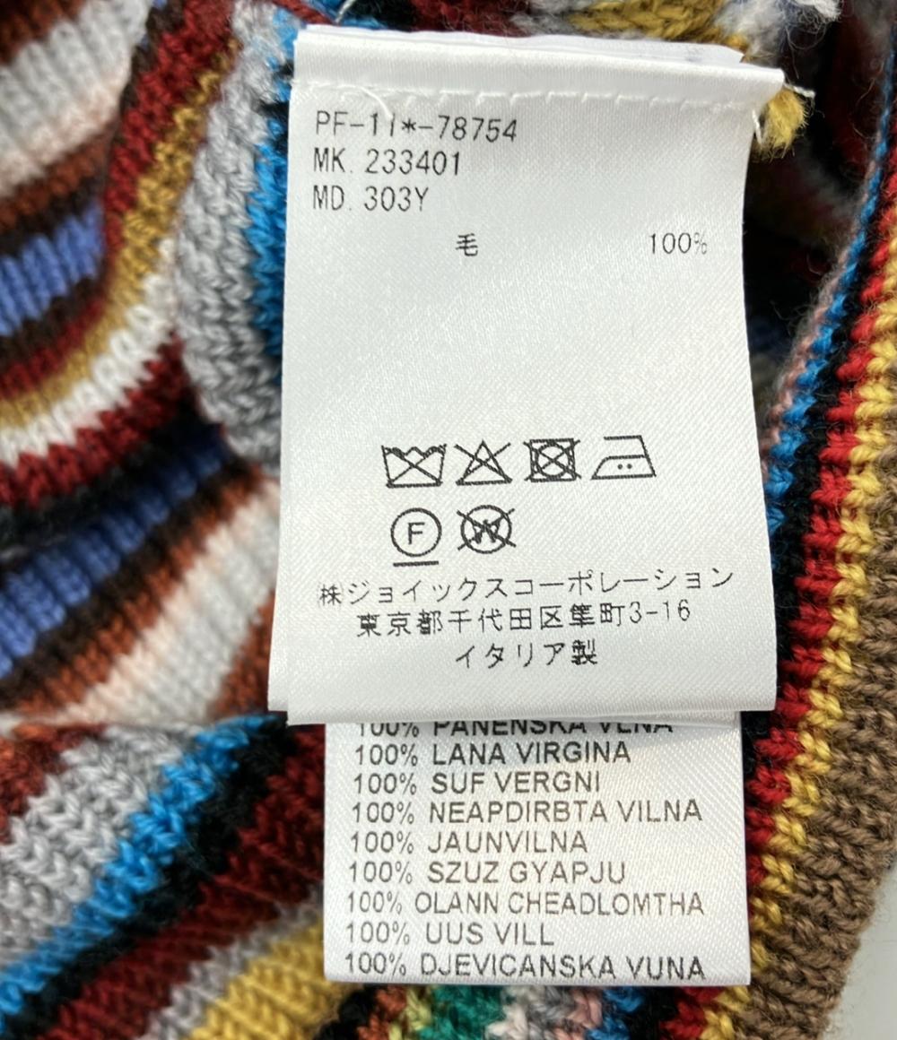 美品 ポール・スミス ボーダー柄ウールプルオーバーニットベスト メンズ SIZE M Paul Smith