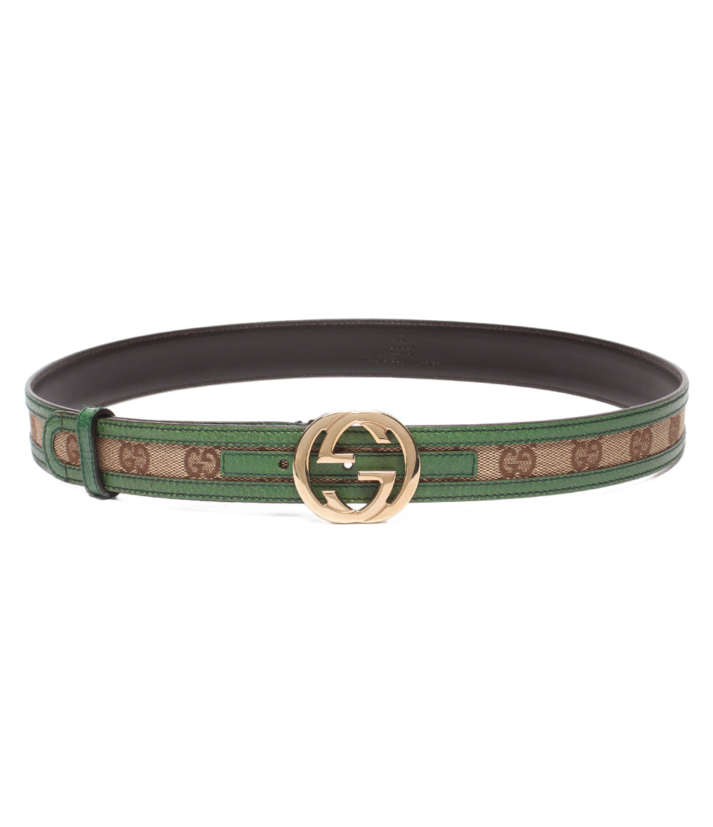GUCCI ベルト インターロッキング GGキャンバス 114874 480199 85 34 メンズ グッチ