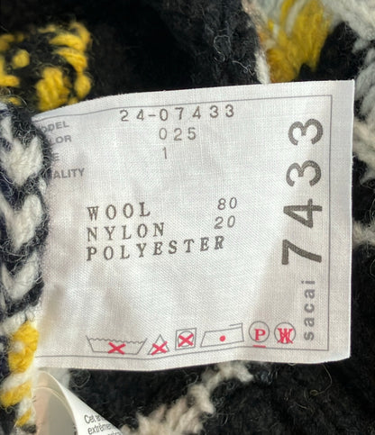 Sacai パッチワーク ショートスリーブセーター 24-07433 レディース SIZE 1 サカイ