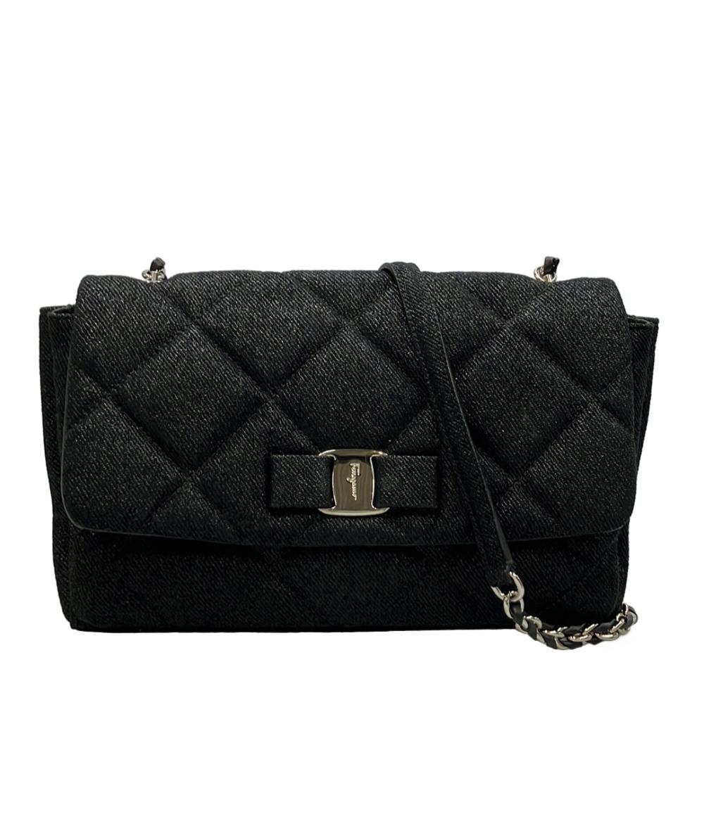 美品 Salvatore Ferragamo キルティング チェーンショルダーバッグ 斜め掛け ヴァラ レディース サルヴァトーレフェラガモ