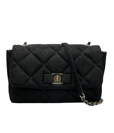 美品 Salvatore Ferragamo キルティング チェーンショルダーバッグ 斜め掛け ヴァラ レディース サルヴァトーレフェラガモ