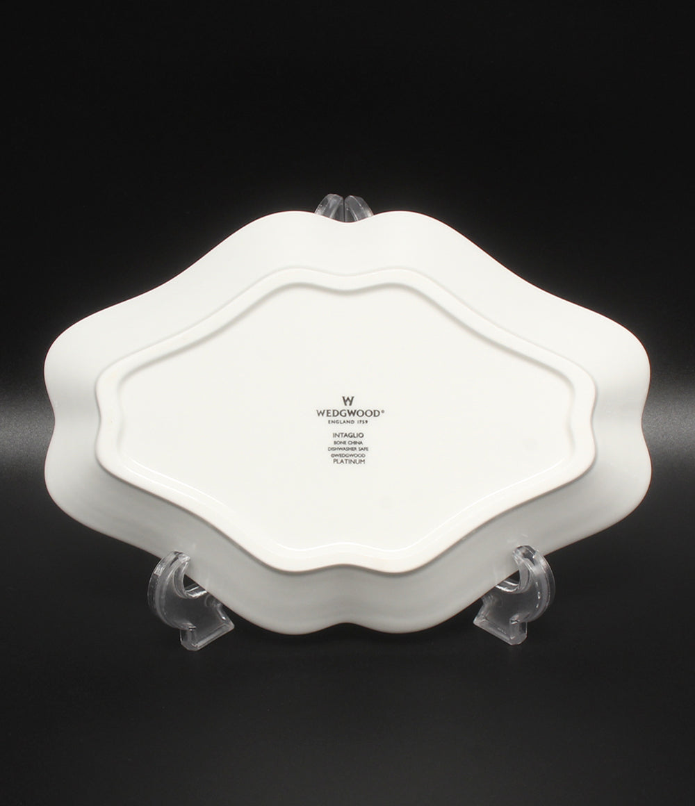 美品 WEDGWOOD ダイヤディッシュ 皿 22cm インタグリオ プラチナ ウエッジウッド